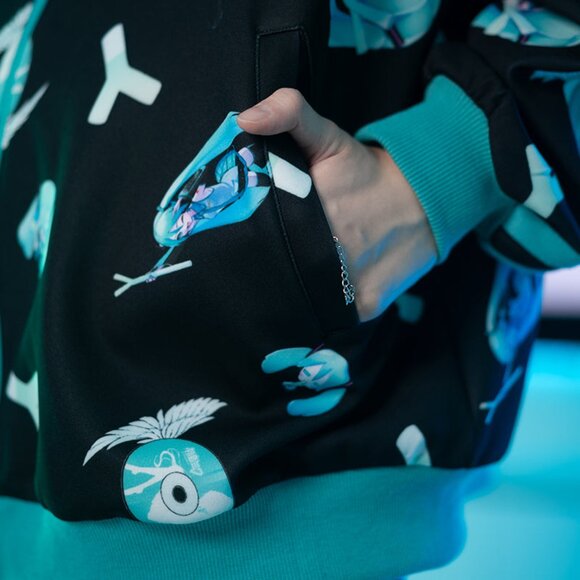 ACDC RAG x Hatsune Miku Forever Black Mint Jersey Oversized Jacket - Picture 6 of 10
